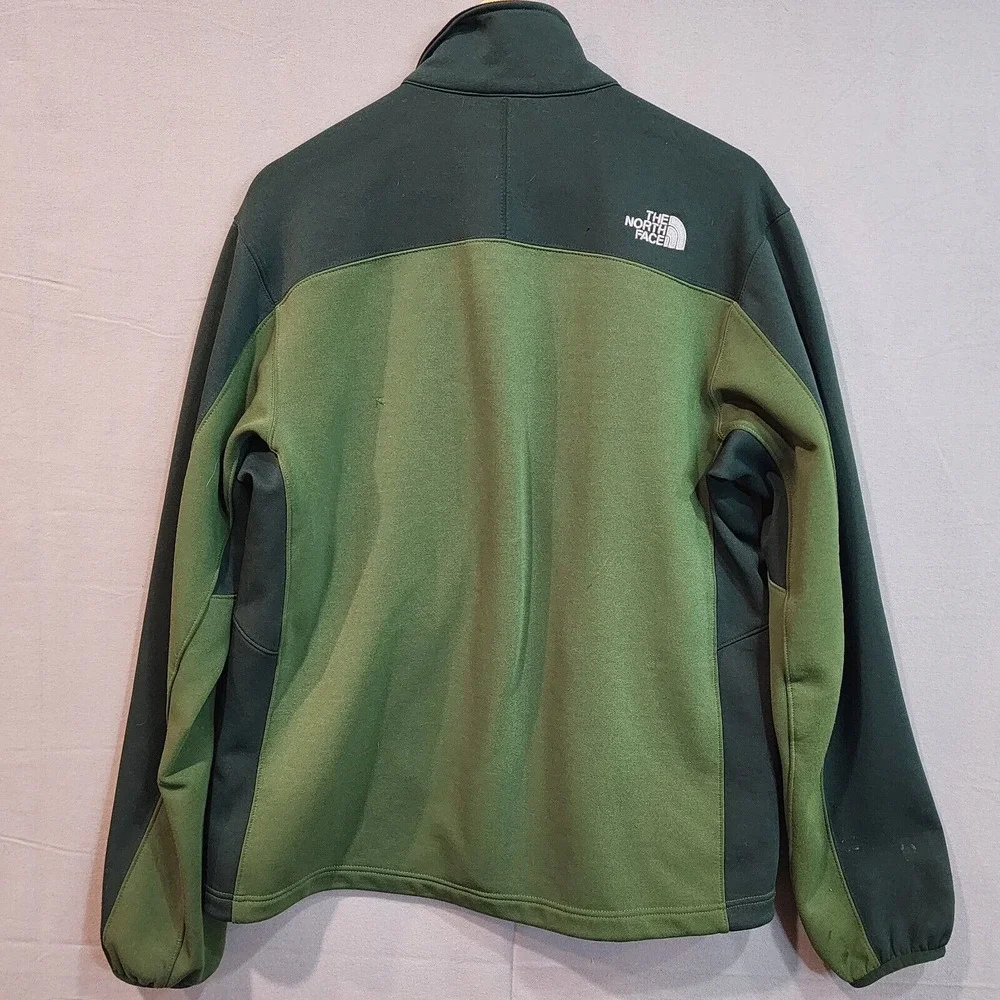 The North Face Fleece Jacket Green Two Tone Full Zip Mens Large